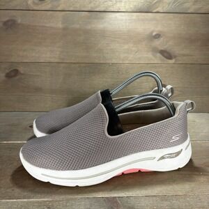 skechers go walk arch fit grateful womens size 7.5 shoes brown comfort sneakers